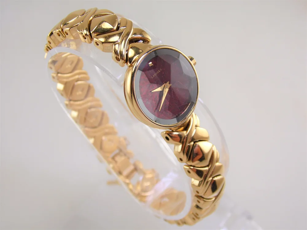 Rare Vintage Womens Ladies Gold Genuine Authentic Lassale CZG102